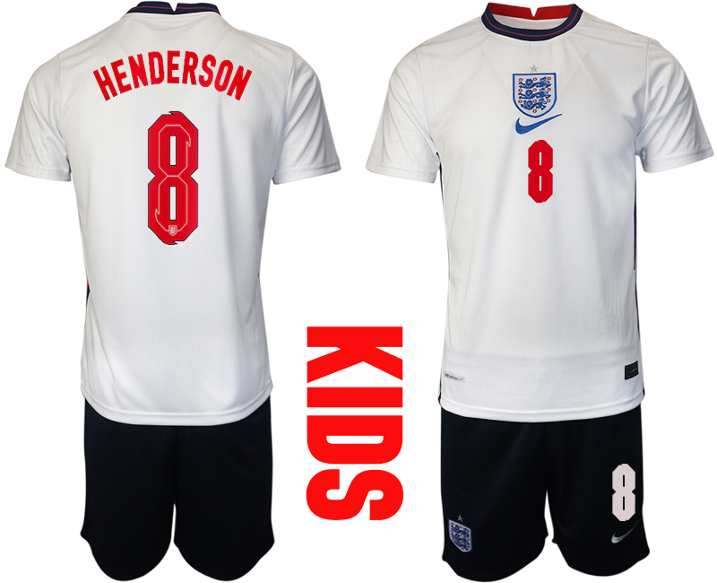2021 European Cup England home Youth #8 soccer jerseys->youth soccer jersey->Youth Jersey
